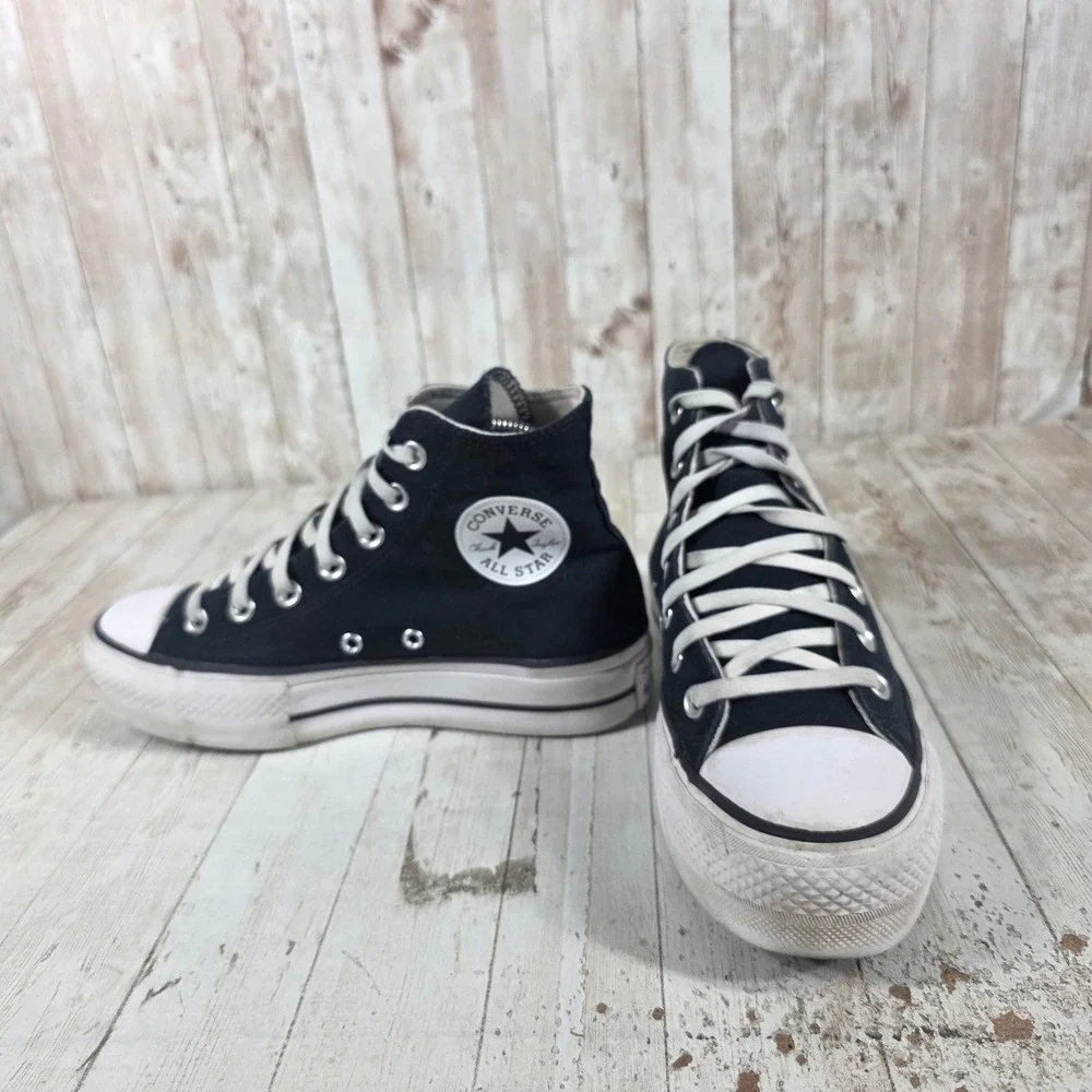 Converse Chuck Taylor All Star Platform High Top Black Sneakers 560845F Womens 7 - Picture 5 of 8